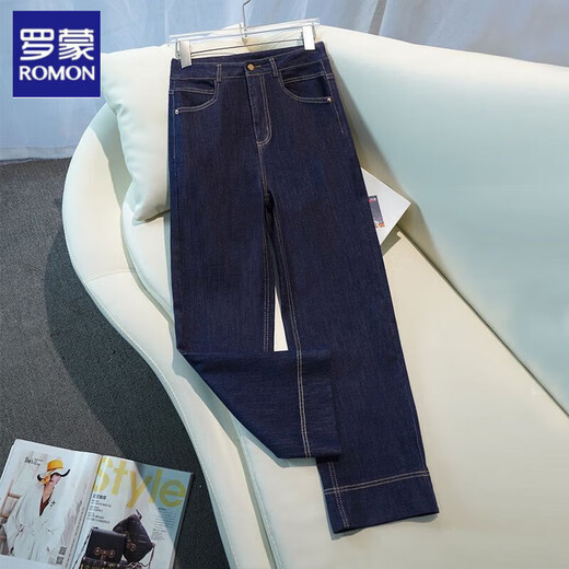 Lomon Summer Blue Light Blue Nine Point Version étroite Jeans droits pour les femmes 2025 Nouveau pantalon large largeur à patte haute Light Blue_Nine-Point L [suggéré 105-115jin [Jin est égal à 0,5 kg]]]