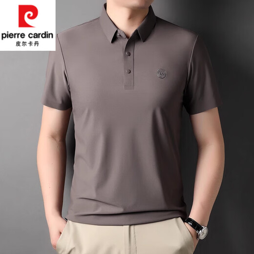 皮尔卡丹（pierre cardin）冰丝短袖T恤男士夏季新款高端翻领商务休闲薄款POLO衫体恤上衣男 天蓝色1 EYY   1421 M 165