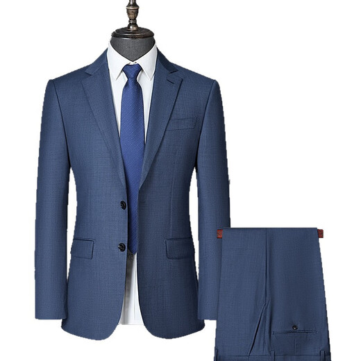 Wirpta high-end brand suit men's autumn and winter new worsted 100 wool business formal banquet dress wedding blue (spot delivery) M 170