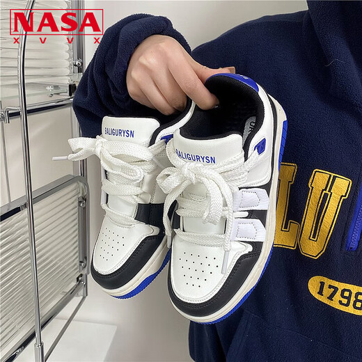 
NASA XVVX board shoes for boys ins super hot Hong Kong style niche couple sports and casual shoes new trends and versatile skateboard men's shoes 6630-white and green 41 (recommended by the store manager)