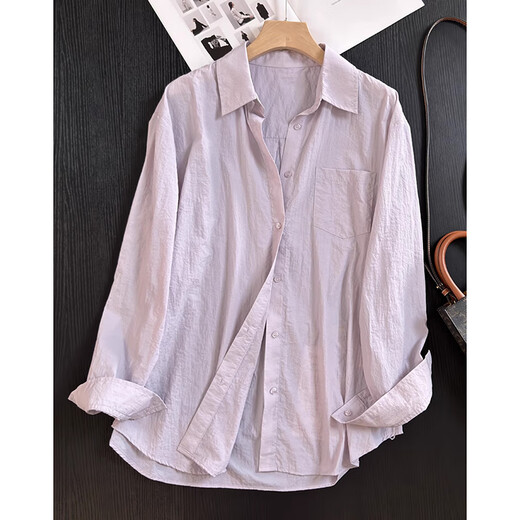 Touchmiss Touch Miss Sunscreen Jacket for Women 2025 Лето новый твердый цвет тонкий с длинным рукавом универсальный пригородный кондиционер рубашка бежевый
