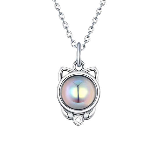 LAOLATU PT999 platinum lucky cat necklace for women, platinum clavicle chain, Chinese Valentine's Day gift for girlfriend and wife, pt999 platinum O-shaped chain + lucky cat pendant