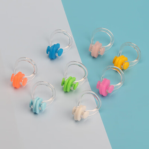 Mountain shoulder pine silicone swimming nose clip earplugs children's special anti-slip set nose plug matching diving anti-choking training 1 random color