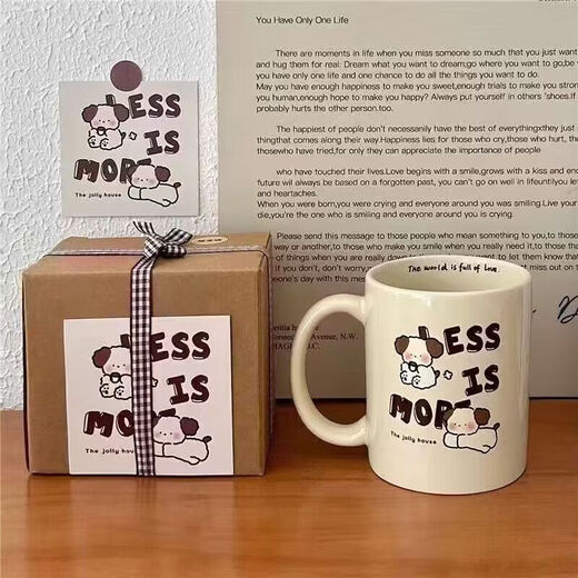 Original ins milk tea puppy mug cute ceramic mug couple mug water cup coffee puppy mug single cup 1 piece 350ml