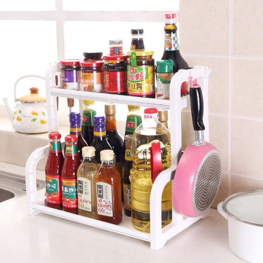 Accor spice rack kitchen storage rack detachable double-layer kitchen storage rack spice rack spice floor bowl rack storage rack YG-C055