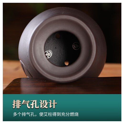 BianciShi Moxibustion Pot de loto Moxibustion Instrumento Fire Dragon Jar Moxibustion Jar Hogar de doble capa Púrpura Moxibustión Artifacto Artefacto Moxibustion Pot + Dragon Boat Festival Moxibustion + Big Oil + Lighter [693]