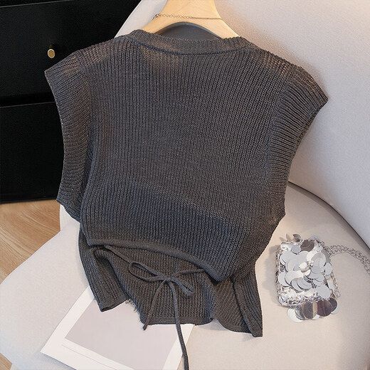 Cypress House round neck sweater 2025 summer new women's fashion temperament pullover sleeveless commuting top
