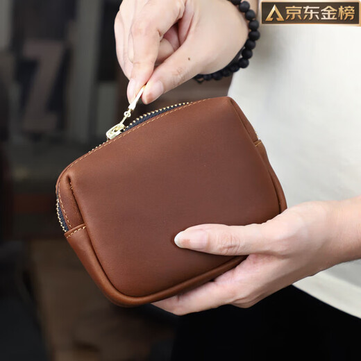 GUIG德国进口品质真皮零钱包手工复古牛皮简约男女钥匙包多功能植鞣皮 贵族蓝