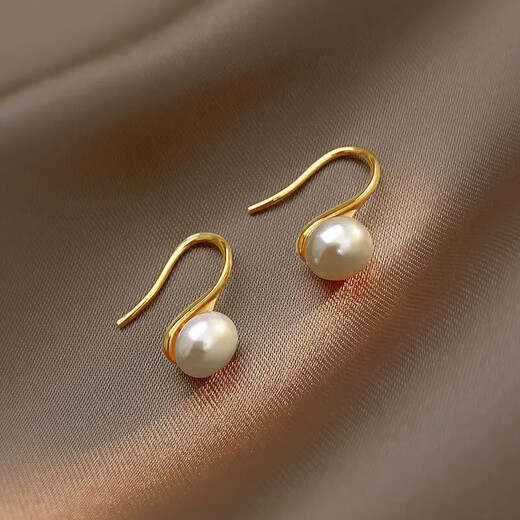 Light luxury freshwater pearl high heels earrings simple women's earrings