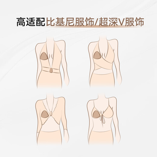 vcn【比基尼乳贴】VCN三角形胸贴游泳衣防凸点隐形硅胶乳头贴 自然肤