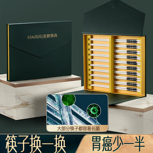 SSN陶瓷筷子家用高档防霉防潮防滑耐高温筷子公筷送礼高档餐具套装