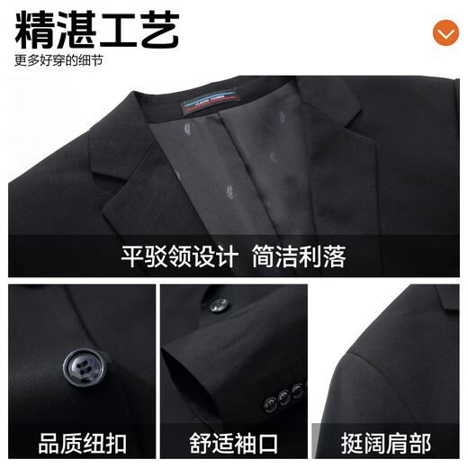 ROMON suit suit men's autumn new wedding suit groomsmen suit professional workwear business interview suit 2-piece set 7TZ604012 black two-button 2-piece set L 175 (recommended 120-140 Jin Jin equals 0.5 kg)