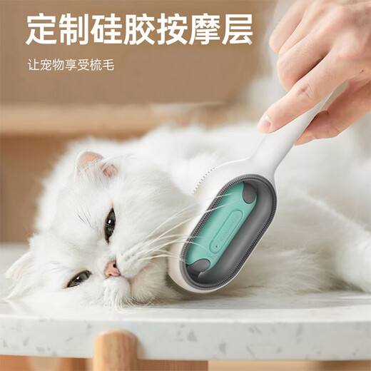 Crazy owner's water-injected cleaning and hair removal comb. Water-injected cleaning comb that can add no-wash essence. Dog and cat comb with blue short hair.