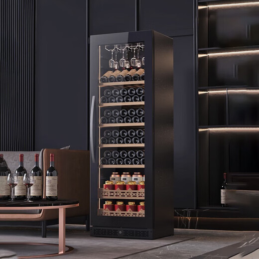 Bai Kailun red wine cabinet first-class energy efficiency constant temperature wine cabinet zero embedded home commercial living room display cabinet wine preservation refrigerator dual temperature air-cooled frost-free tea beverage white wine and foreign wine dual temperature zone 丨 red wine and tea 丨 60 bottles LOW-E anti-fog door