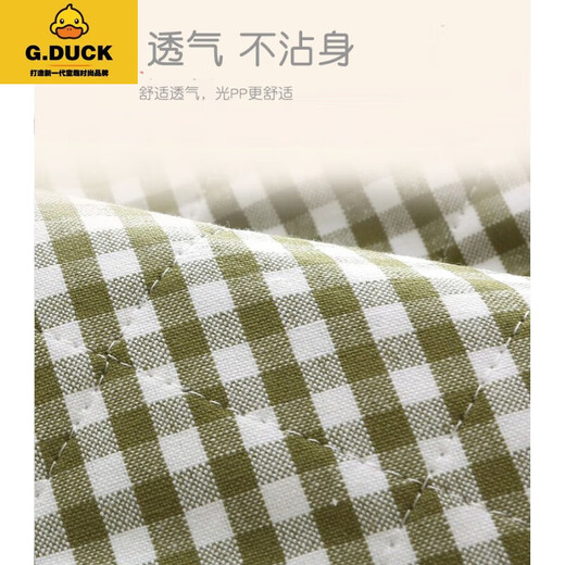 G.DUCKKIDS苎麻隔尿垫夏季婴儿防水可洗新生儿凉席宝宝透气防漏棉麻尿垫夏天 【苎麻夏季凉爽款】绿格子 100x70cm