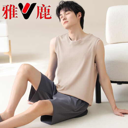Yalu Vest Pyjamas Men's Men's Cotton Cotton Sans manches Home Vêtements NOUVEAUX HOTES CASSORATIQUES SHORTS SUIR SUM