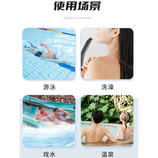 Li Shen swimming nose clip waterproof earplugs silicone nose plug diving equipment unisex suit water park anti-choking special blue L size 2-piece set