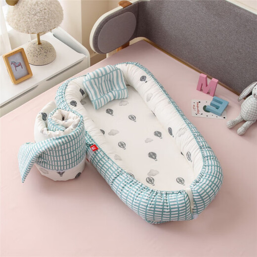 Anti-Druck-tragbare Schutzbabynest dreidimensionale Baumwollbionische Schlafisolation Krippe Korallenorange (mit Quilt) 55*90*15