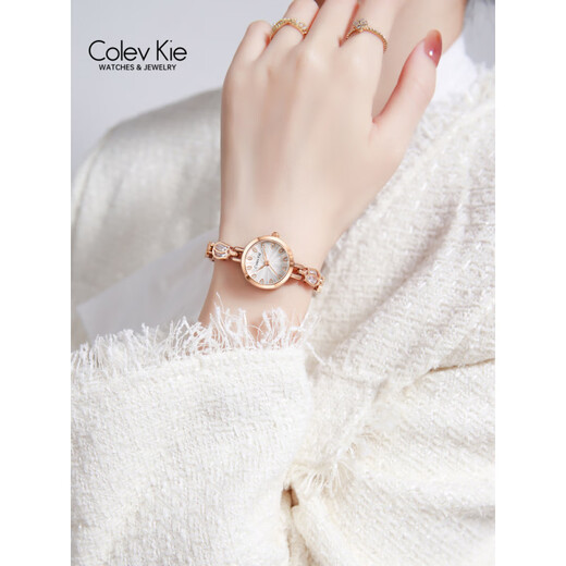 Colevkie Watch Offizielle 2025 neue Uhr für Studentinnen und Frauen Nische leichte Luxus -Frauen Uhr 9215 Silber Shell White Diamond [ + Geschenkbox Set + Armband +
