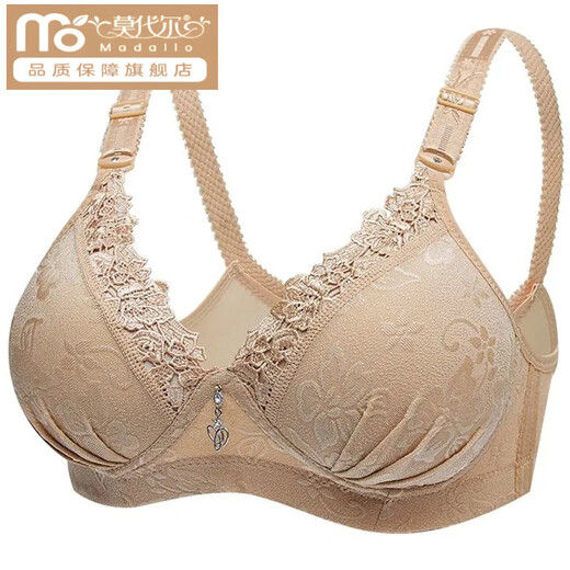 
Modal middle-aged and elderly cotton bra thin small breasts gathered and prevented sagging and breathable summer mother women's underwear bra for women black 75A 34B cup [thin style]