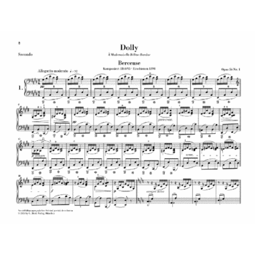 Henle Original Fore Doll Suite Op56 Klavier mit vier Händchen mit fingernden Fau-Dolly op.56 fr klavier 4ms HN1278