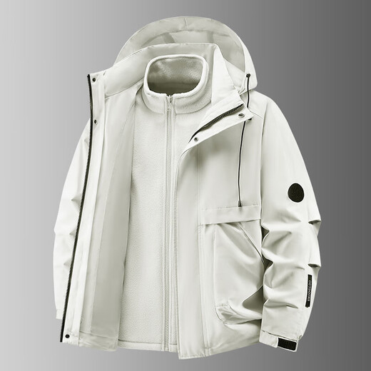 Double warmth, three-in-one jacket, same style jacket for men and women, polar fleece three-proof outdoor mountaineering jacket, military green LW-8858, two-piece set, removable inner liner, M recommendation, 105-125Jin Jin is equal to 0.5kg