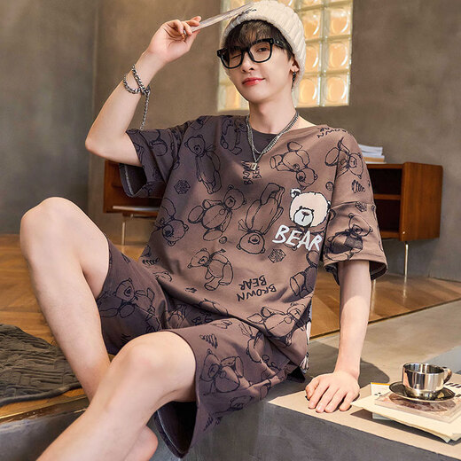Qingyou Dragon Ball Wukong Pyjamas Men's Summer Summer à manches courtes Dragon Ball Wukong Teenager Junior High School Student Style Thin Large 6627 # Luffy-Dmy - Shorts à manches à manche