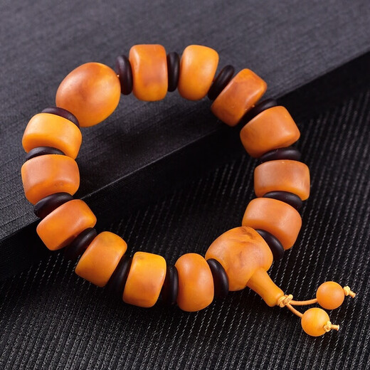Lei Yumeng Generation Natural Old Beeswax Bracelet Gold Twisted Honey Bracelet Unoptimized Raw Stone Men's and Women's Beeswax Pendant Pendant (Style 5) Beeswax Frosted Style