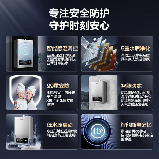 Haier (Haier) Consult customer service to receive subsidies 16 liters of natural gas water heater for home constant temperature and high resistance to wind, water and gas, double-adjustable DC variable frequency fan, smart ECO energy-saving UTSPRO 16L MODEL, the most popular model on the entire network, one kitchen and two bathrooms, the main recommendation