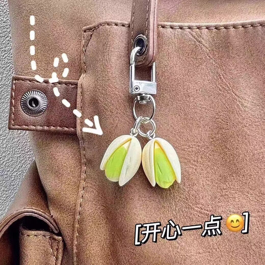 开心创意食物系列开心果防丢钥匙扣个性背包吊饰挂件饰品仿真挂饰 【门扣款】2个