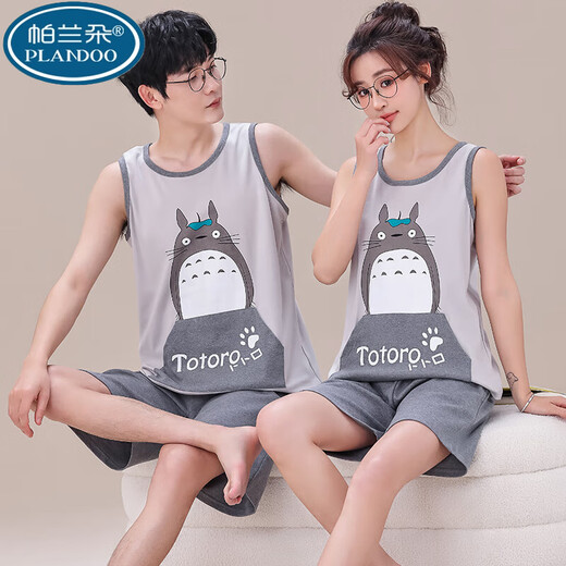 Palando Summer Summer Maneveless Chalecos Pajamá de pareja para mujeres adolescentes Algodón real de algodón más grasa