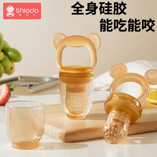 Xin'andai Fruit and Vegetable Bite Baby Fruit Fruit Soothing Teether for babies over 6 months old, full silicone Fruit and Vegetable Bite-L 1 pack