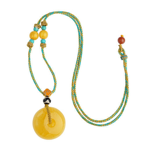 Potala Palace beeswax safety buckle tiger tooth Dzi bead pendant 925 Yinchuan material Nanhong necklace for men and women as a birthday gift for boyfriend