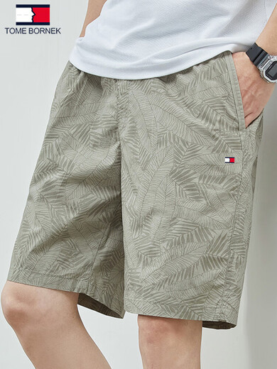 Tommy Kelly American Authentic Summer Pure Cotton Fünf-Punkte-Shorts lässig und vielseitig lose Strandhosen Herren-Trend 9215 Dunkelblau Farbe + 9215 Bohnengrün 4xl (Empfohlen 180-200 Jin [Jin gleich 0,5 kg]))