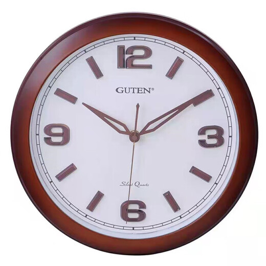 金钟宝（GUTEN）品牌挂钟现代客厅简约时钟时尚创意钟表圆形金色挂钟 3883哑黑色____直径34厘米 其他
