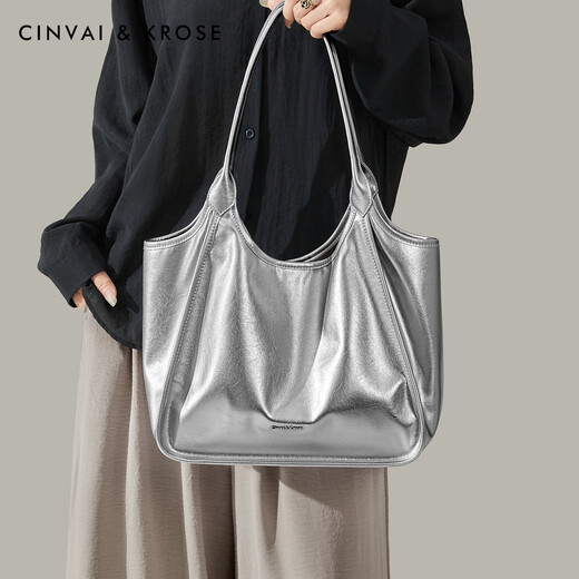 Cinvaikrose Offizielle Website Handtasche Frauentasche 2025 Neue Großkapazität Klassen Tasche Pendeln zum Schiedsbeutel Geburtstagsgeschenk CK Damensasche - Silber [Senden Sie Freundin und Frau zu Herzen]