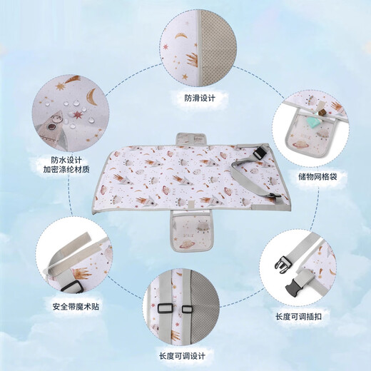 猎瑞车载婴儿睡床宝宝外出睡觉神器儿童汽车长途坐车旅行床小月龄车上 太空款（76*44.5cm）