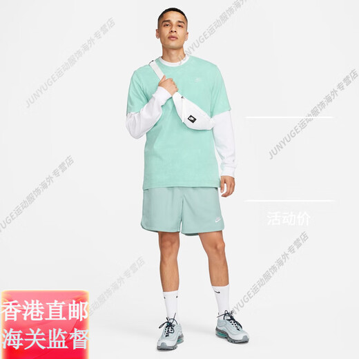 耐克（NIKE）男T恤夏叠搭做旧针织棉轻便柔软舒适休闲FD1283正品 410深藏青 XS