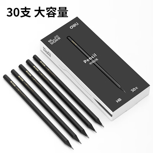 纽赛（NUSIGN）黑木石墨书写铅笔30支装六角笔杆考试美术生素描专用礼物NS723-HB