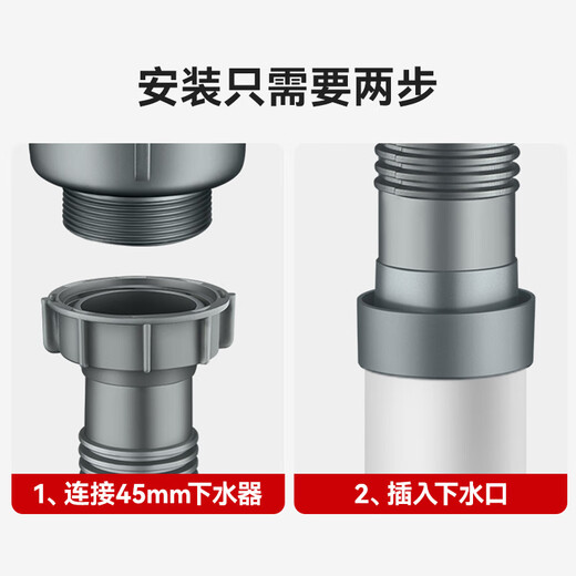 Dezhong kitchen drain pipe, extended sink drain pipe, hot-resistant sink drain hose, 1.6m sink drain pipe D9