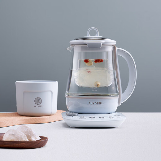 Beiding (Buydeem) Health Pot Large Capacity Tea Boiler Stewing All-in-One Kettle 0 Glue Glass Health Pot Flower Teapot Bird's Nest Stew Cup Decoction Medicine Pot Good Gift Gift Single Pot + Stew Cup Set K159T|Bird's Nest Soup and Porridge 1.5L