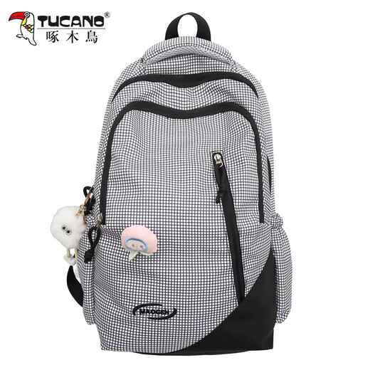 Woodpecker Schoolbag weibliche Schüler der Junior High School Schülern Einfacher Schüler der Plaid High School 2025 Neues Rucksack College Student Leichtes hochwertiges Rucksack Green [Senden Sie Pfirsichabzeichen + Langzeitbeinelf]