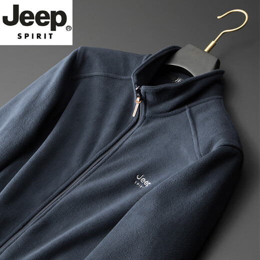 JEEP SPIRIT轻奢高端男装宽松春季新款立领开衫卫衣男士休闲运动夹克外套新品 军绿色 JEEP9901 M