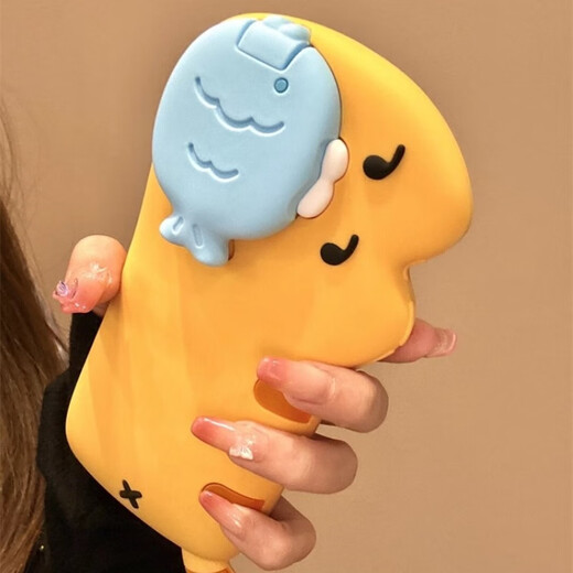 
Little berry three-dimensional abstract kitten eating fish lens flip stand suitable for iPhone16promax mobile phone case fun apple 15plus funny 14pro creative 13pro couple 12 lens flip kitten eating fish [single shell] iPhone 16 Pro