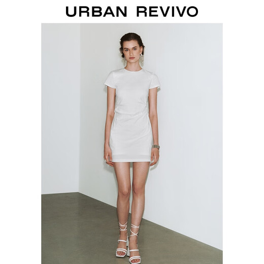 Ur2025 Été Nouveaux vêtements pour femmes Tempérament simple robe à manches courtes décontractées uwg750123 blanc m