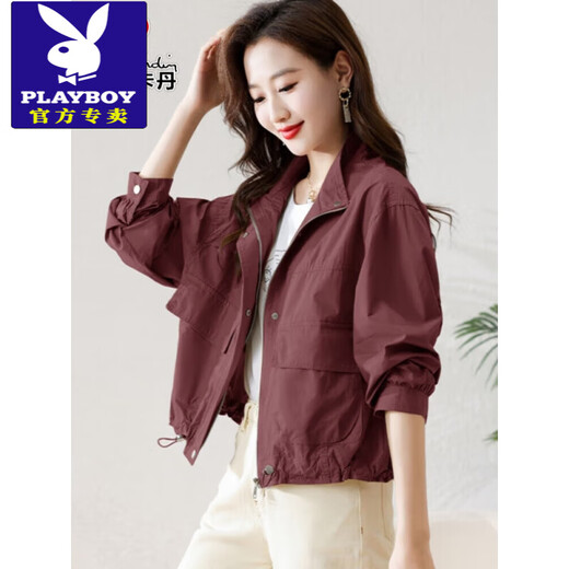 
Playboy (PLAYBOY) Autumn Short Jacket for Women 2025 New Spring and Autumn Small Perfect Sexy Stand Collar Early Autumn Short Jacket Top Encore M