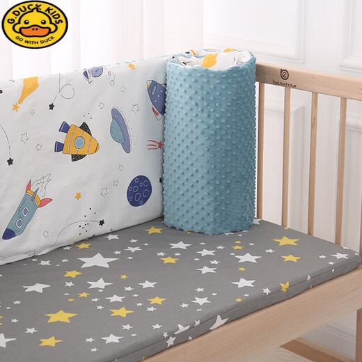 G.DuckKids Crib Pure Coton Fence NOUVEAUX ENFANTS SPLICATION LIT ANTI-Collision Kit bébé Head Of Bed Anti-Fall Protection Soft Fence Bourse [40 cm de haut] 270 cm