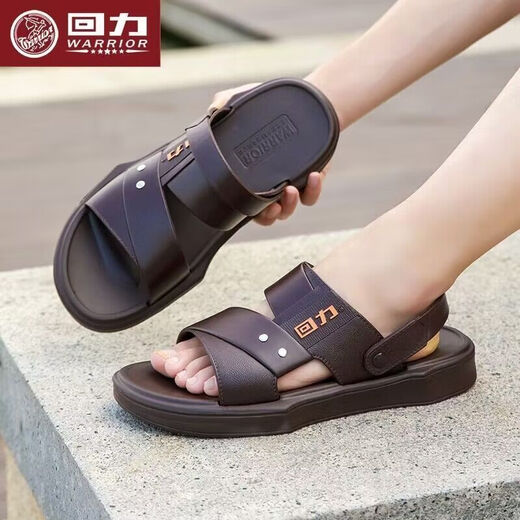 Huili sandals for men casual outdoor wear summer breathable non-slip wear-resistant soft-sole beach sandals dual-purpose shoes Brown 3886 (PVC ultra-slip) wide instep, please 39