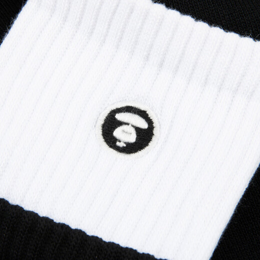 Aape flagship store accessories ape embroidery contrasting stripes casual trendy mid-calf socks 5321XXO BKX/black L