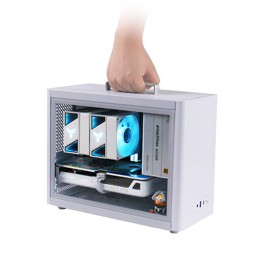 AMD Ryzen R5 9500F/7500F/5060TI/9060XT graphics card student dormitory pure white mini mini host desktop computer host assembly small computer DIY complete machine configuration three丨R5 9500F/RX9060XT